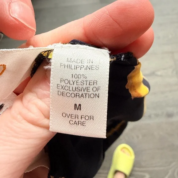 Vintage 90s Victoria's Secret Halter Maxi Floral Slip Dress in Black / Yellow - Picture 2 of 6